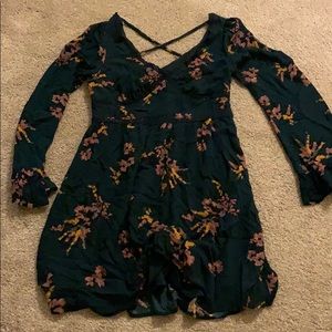 dark teal floral dress